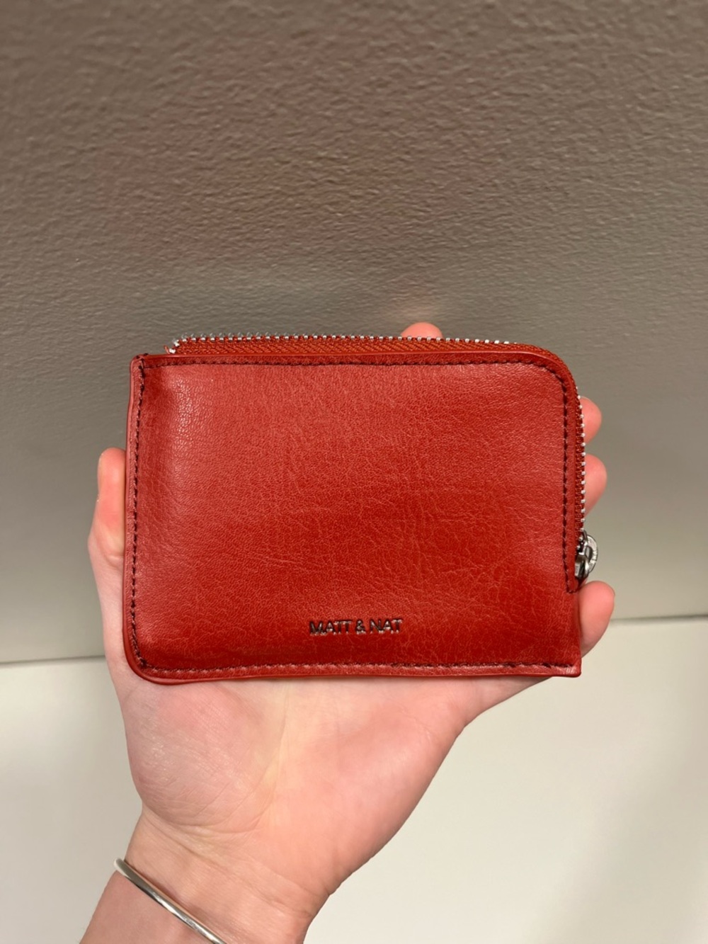 Matt & Nat Cherry Red Zip Card Case